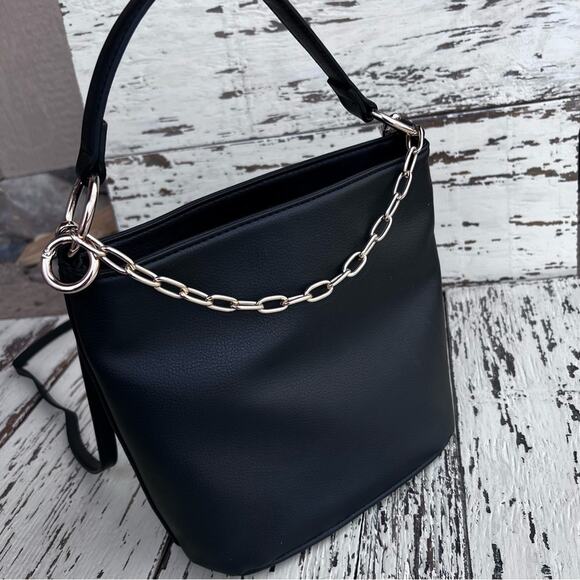 Unknown Handbags - Pretty little pleather purse. cannot find a brand. very soft. Black.